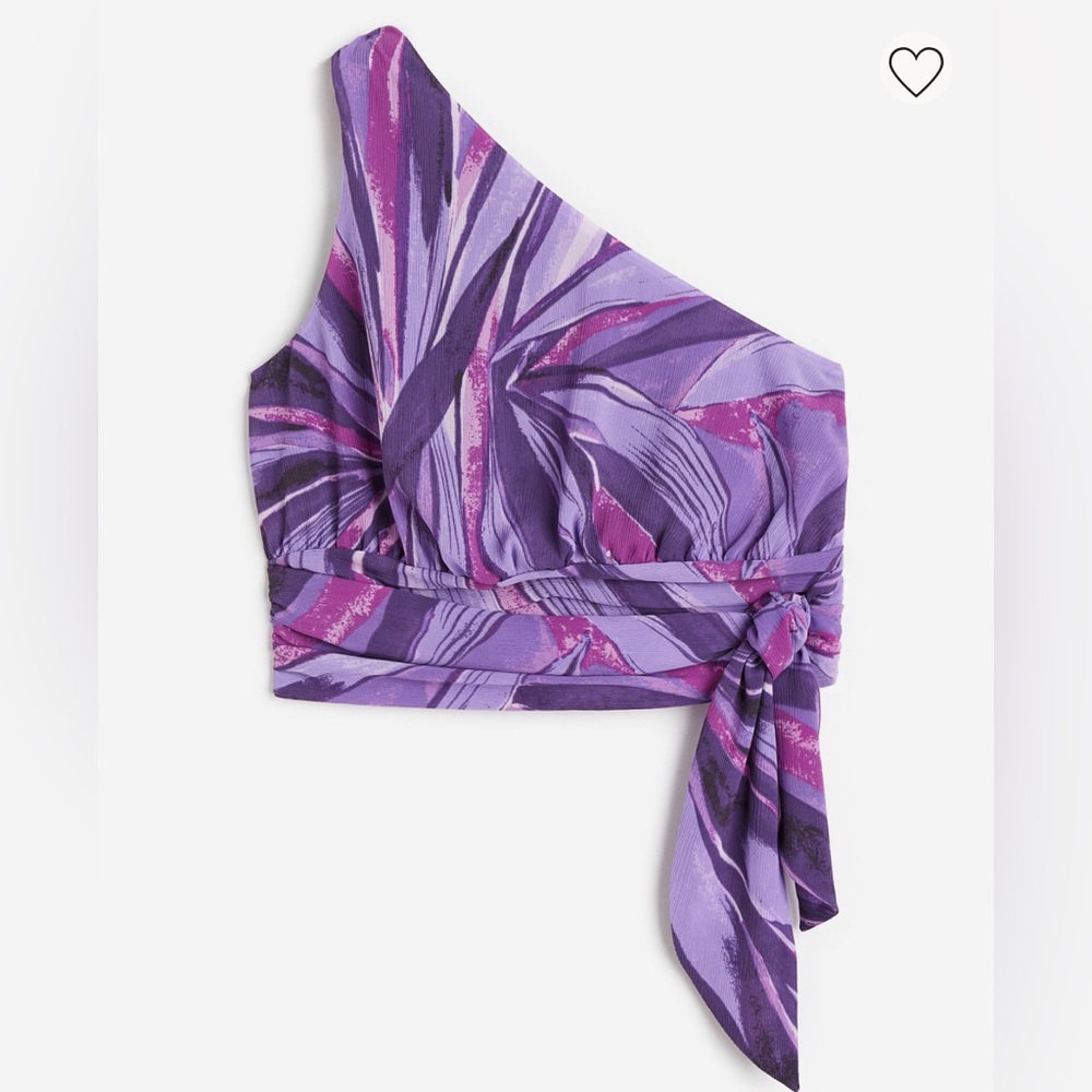 NWOT Purple One Shoulder Patterned Tank Top